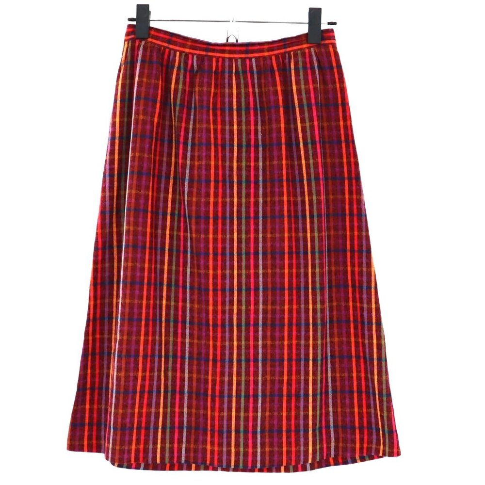 Vintage Maxi Skirt Womens M Burgundy Handmade Retro Boho Hippie 70's Brady Bunch